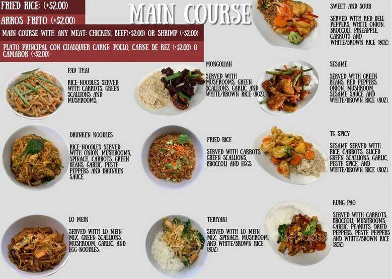 TG Asian Food - Austin, TX menu_pic