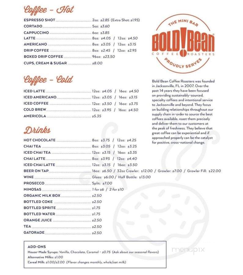 The Mini Bar - Fleming Island, FL menu_pic
