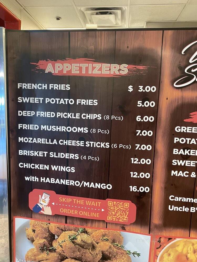 Uncle B's Smokehouse BBQ - Las Vegas, NV menu_pic
