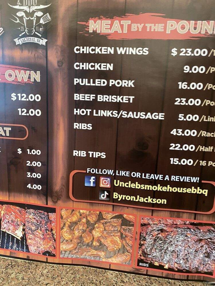 Uncle B's Smokehouse BBQ - Las Vegas, NV menu_pic
