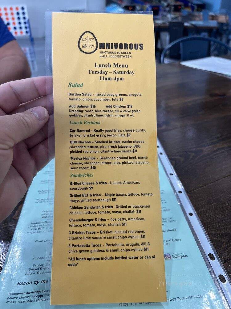 Omnivorous - Zephyrhills, FL menu_pic
