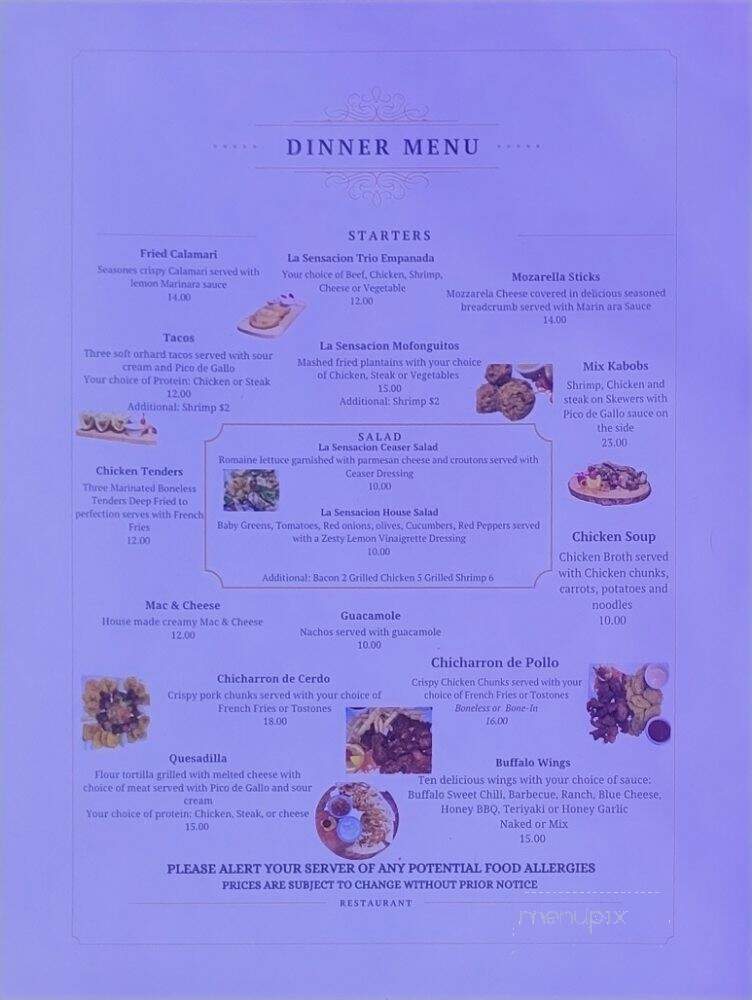 La Sensacion Bar & Lounge - Yonkers, NY menu_pic