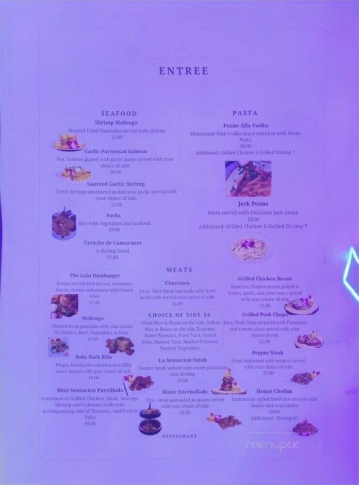 La Sensacion Bar & Lounge - Yonkers, NY menu_pic