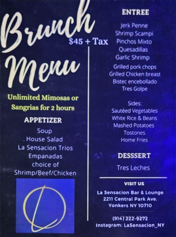 La Sensacion Bar & Lounge - Yonkers, NY menu_pic