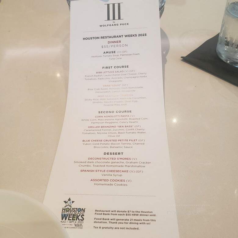 Iii By Wolfgang Puck - Houston, TX menu_pic