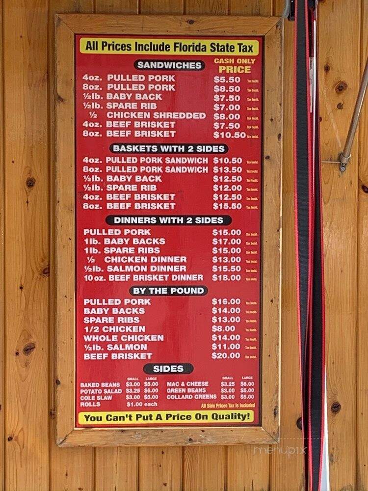 Alday's BBQ - Bradenton, FL menu_pic