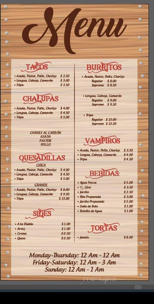 Los Hermanos Pollos - Modesto, CA menu_pic