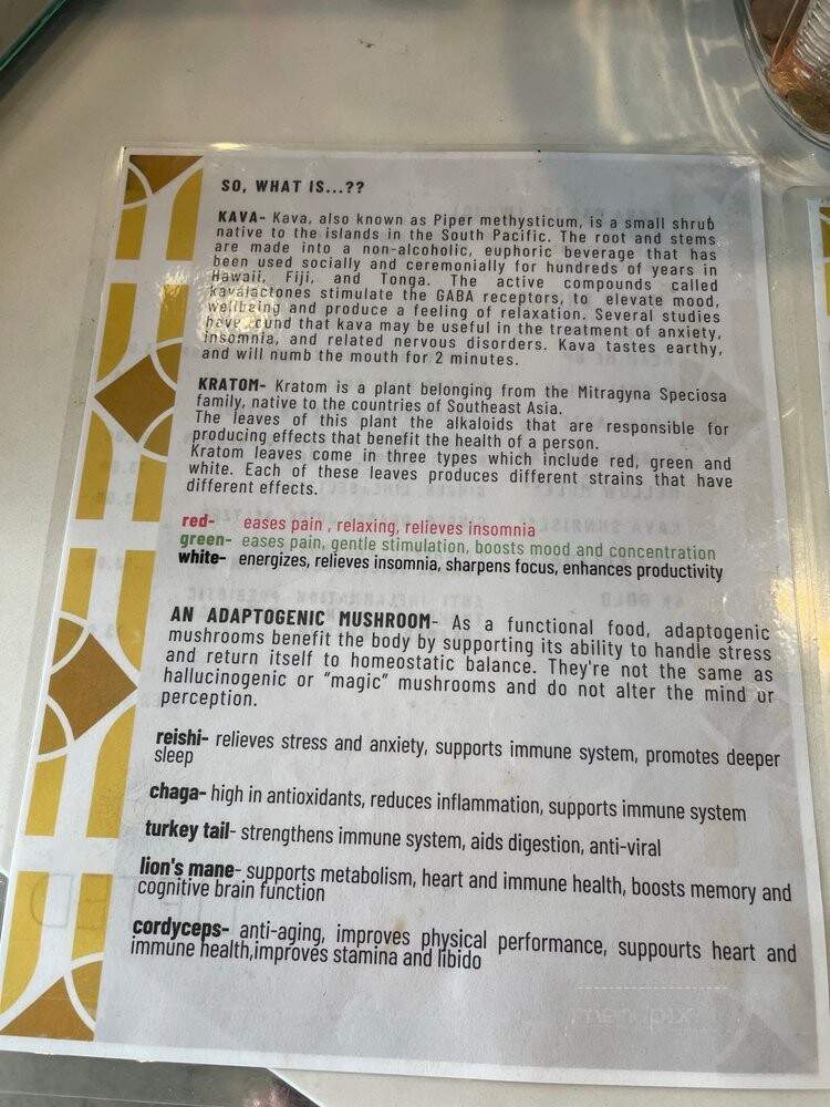 Lifted Botanical Wellness Bar - Pasadena, CA menu_pic