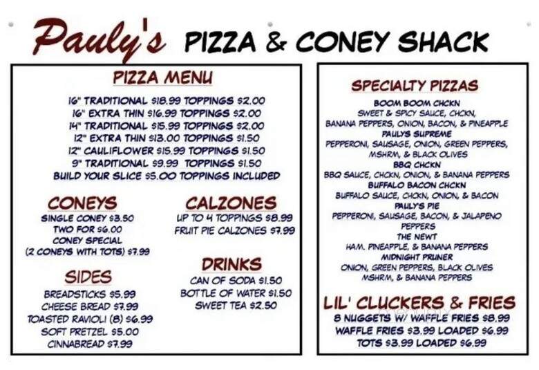 Pauly's Pizza and Coney Shack - Saint Charles, MO menu_pic