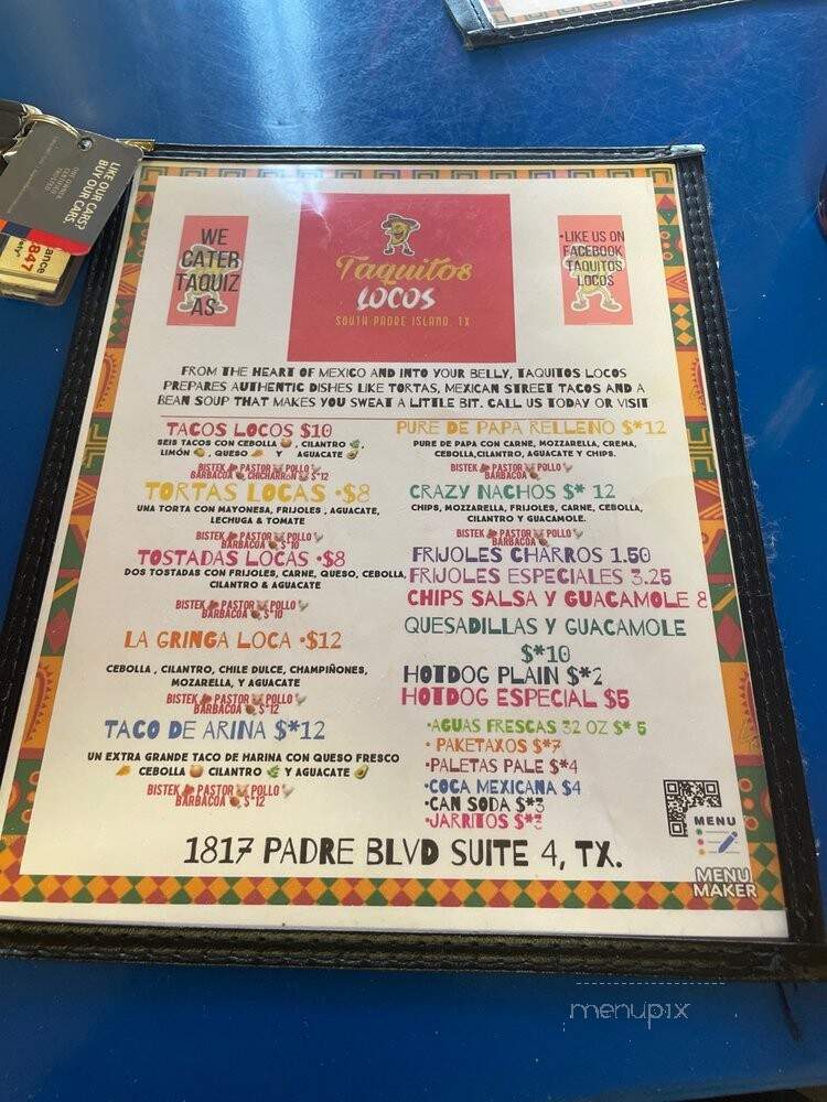 Taquitos Locos - South Padre Island, TX menu_pic