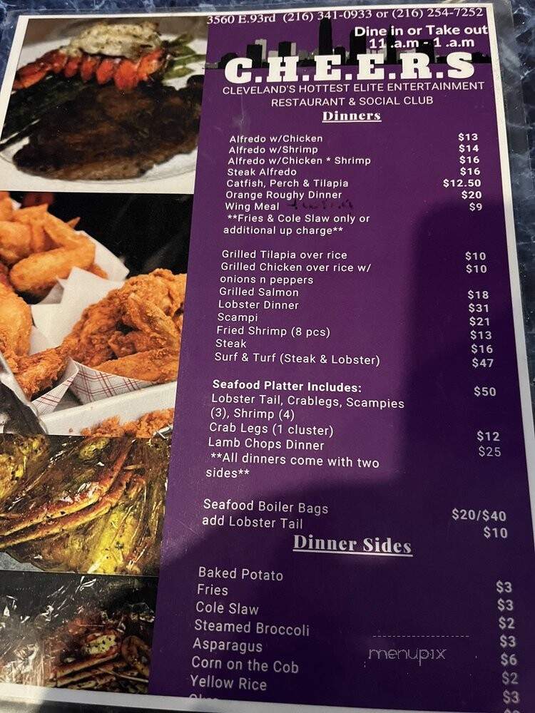 Cheers - Cleveland, OH menu_pic