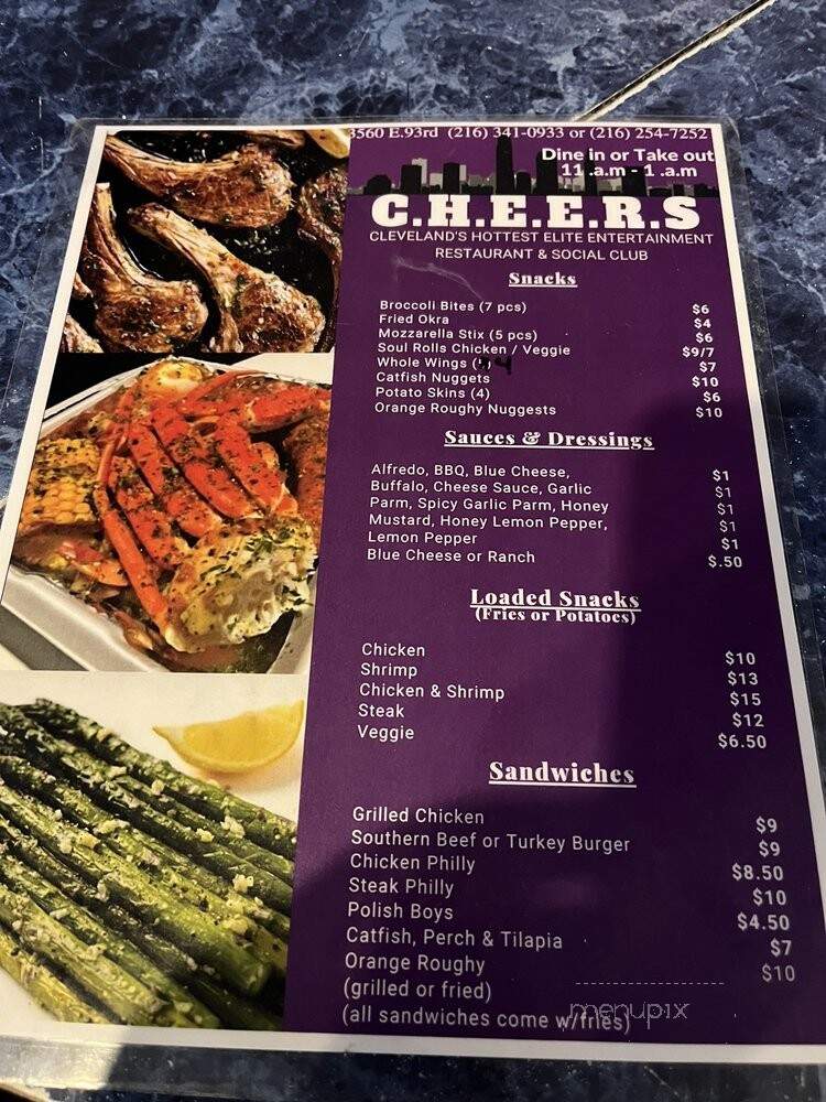 Cheers - Cleveland, OH menu_pic
