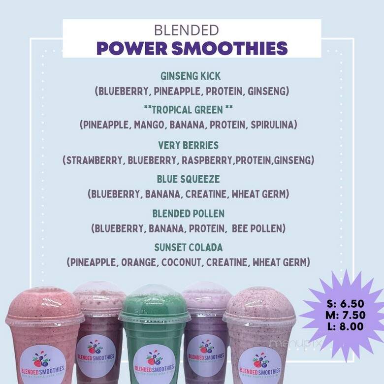 Blended Smoothies - Queens, NY menu_pic