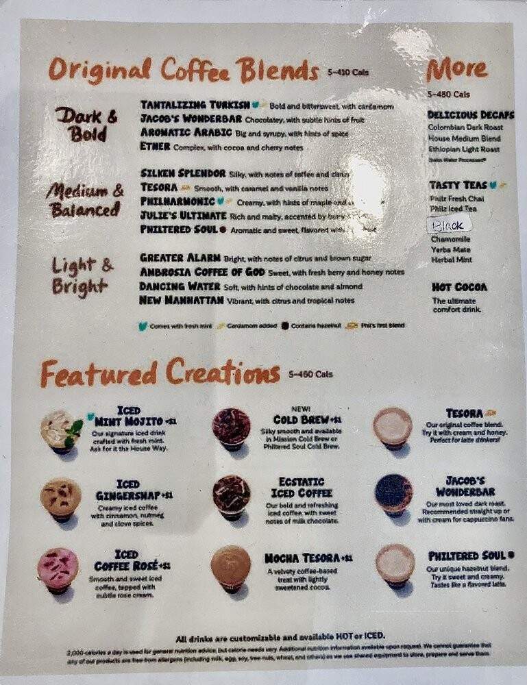 Philz Coffee - Beverly Hills, CA menu_pic