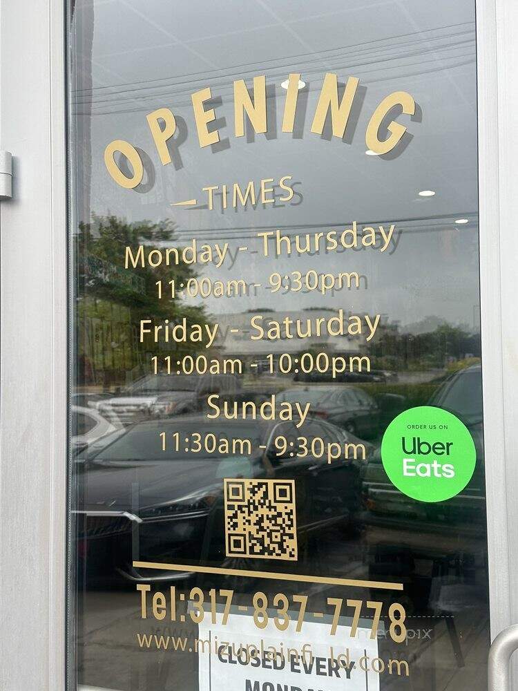 Mizu Sushi & Hibachi Express - Plainfield, IN menu_pic