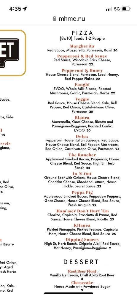 High Street Pizza and Pour - Portsmouth, VA menu_pic