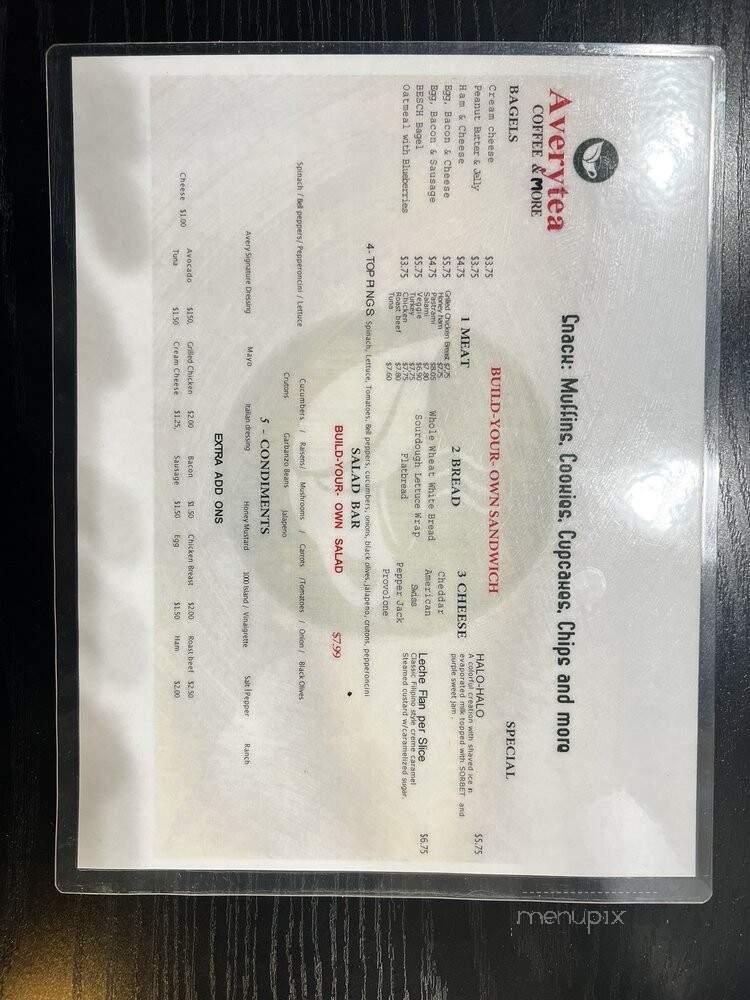 Avery Tea - Temecula, CA menu_pic