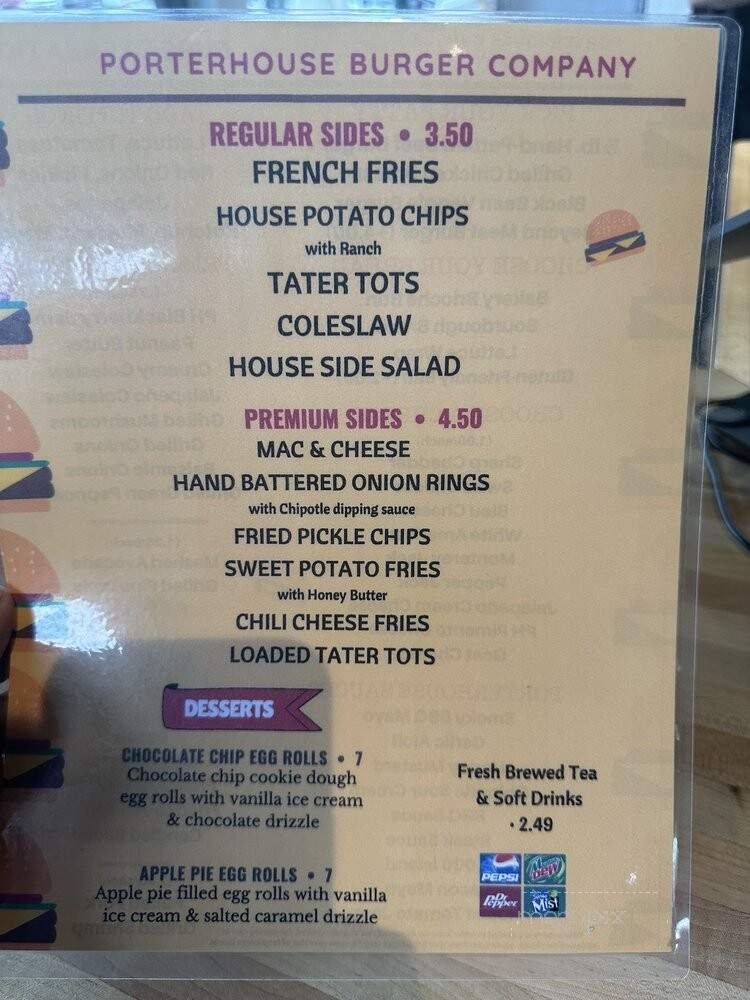Porter House Burger - Greensboro, NC menu_pic