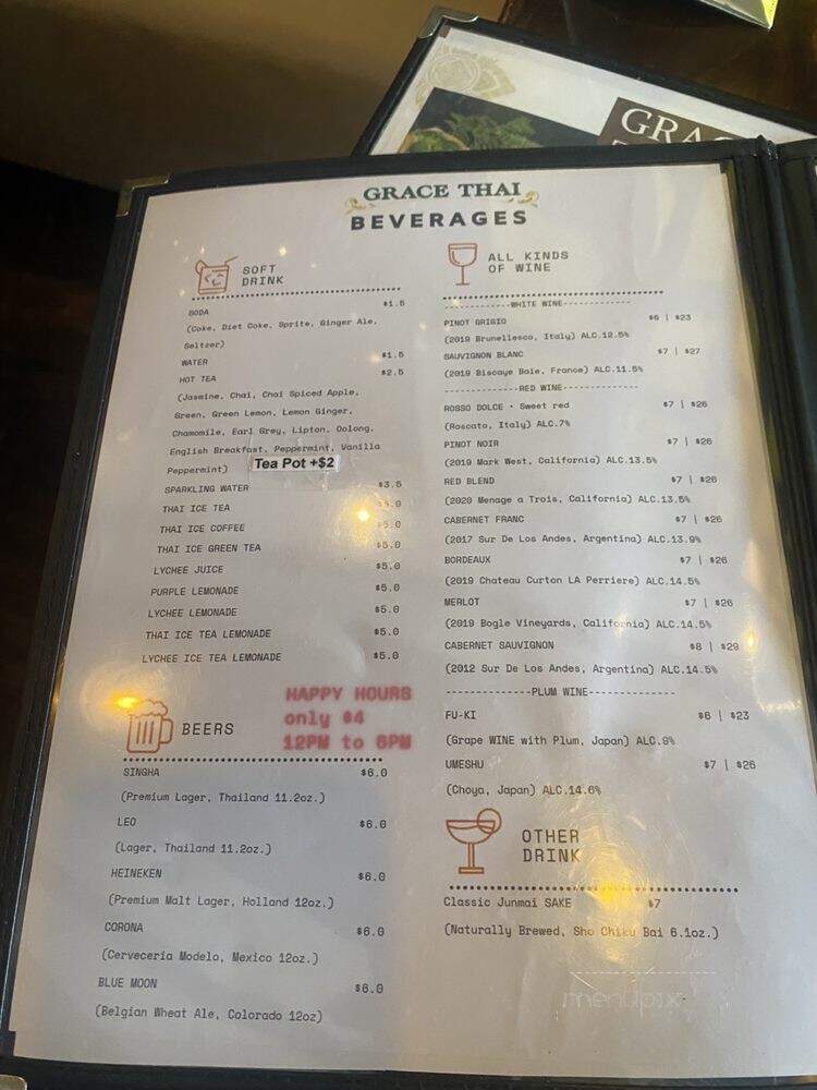 Grace Thai 2 - New York, NY menu_pic