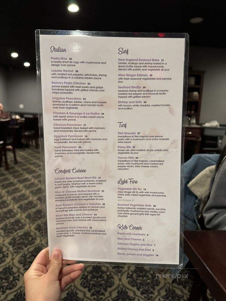 Emma Jayne's Restaurant - Clifton Park, NY menu_pic