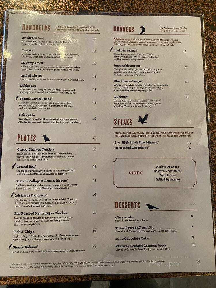 Jackdaw - Fort Worth, TX menu_pic