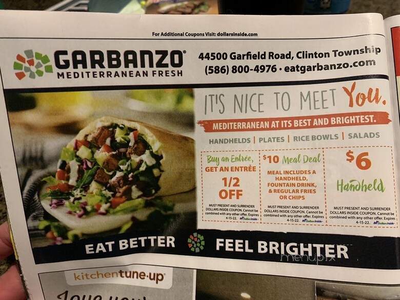 Garbanzo Mediterranean Fresh - Clinton Township, MI menu_pic