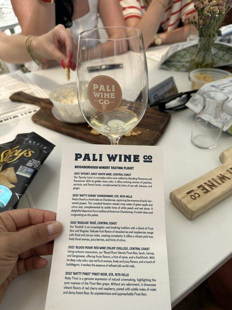 Pali Wine Co. Wine Garden - Santa Barbara, CA menu_pic
