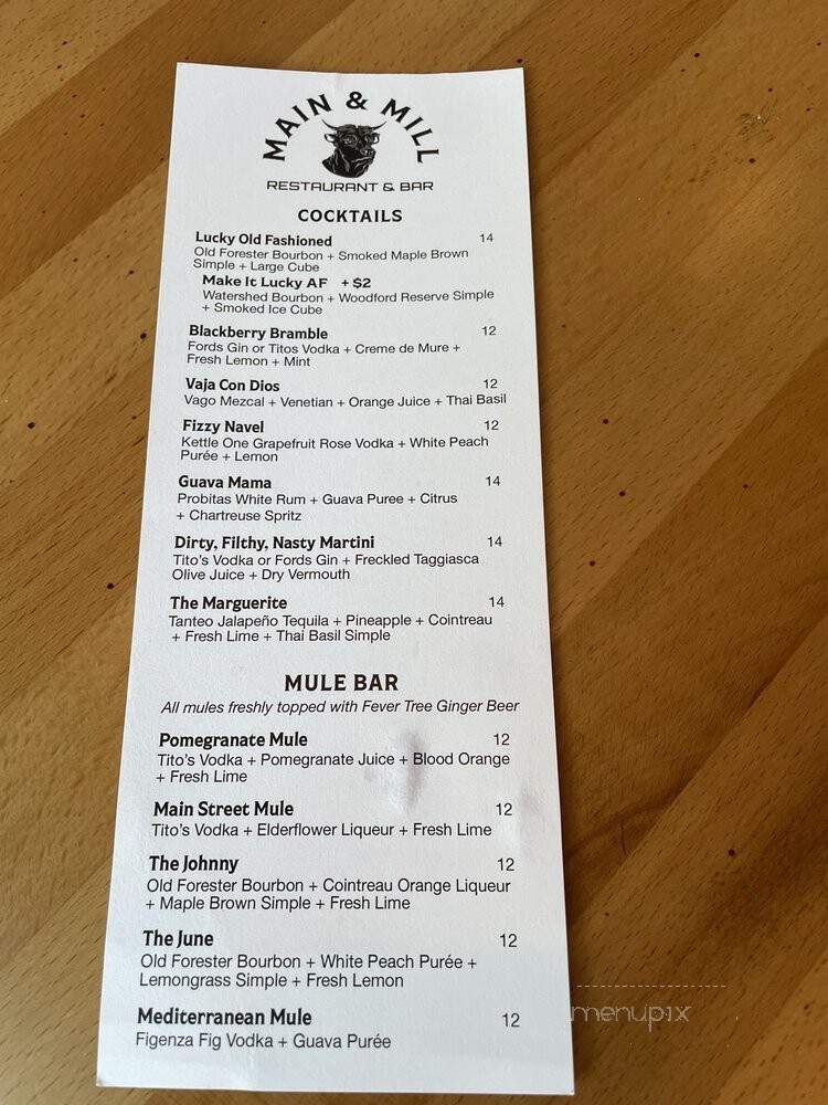 Main + Mill Public - Woodstock, GA menu_pic