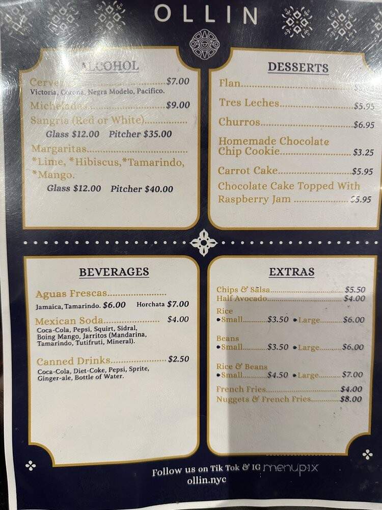 Ollin NYC - New York, NY menu_pic