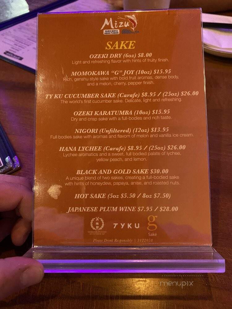 Mizu Sushi Bar & Asian Fusion - New Orleans, LA menu_pic
