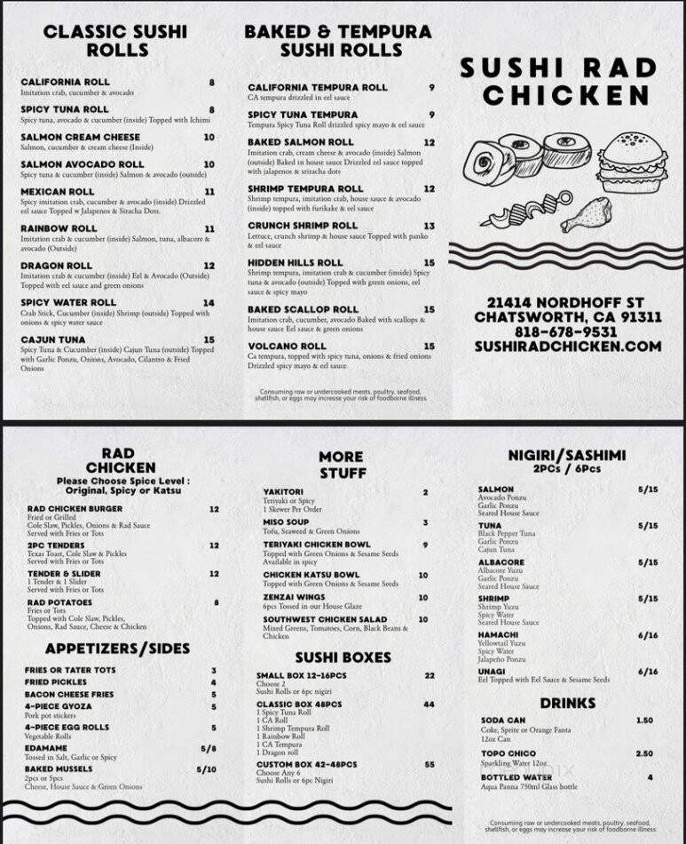Sushi Rad Chicken - Chatsworth, CA menu_pic