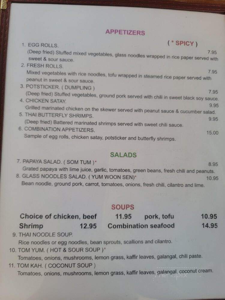 Khmer Thai Kitchen - Marysville, CA menu_pic