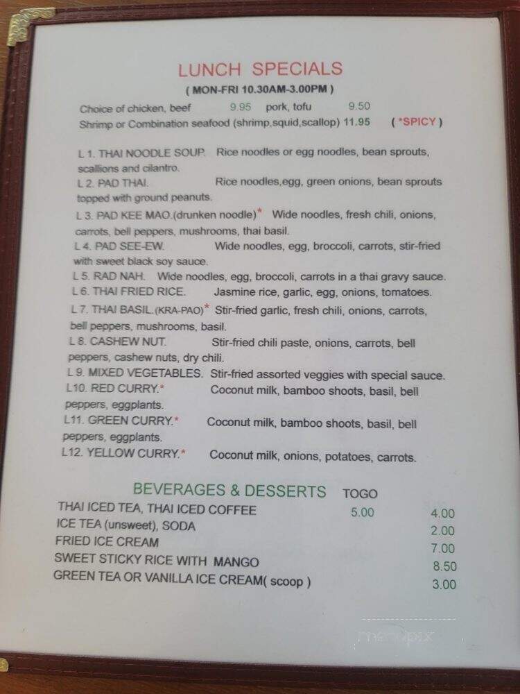 Khmer Thai Kitchen - Marysville, CA menu_pic