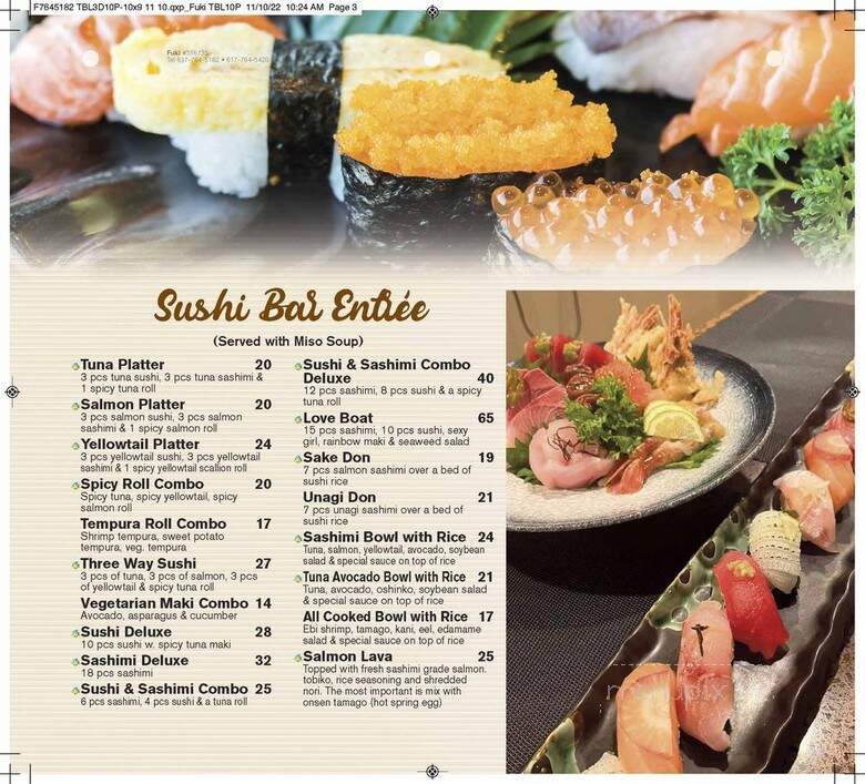 Fuki Japanese Cuisine - Somerville, MA menu_pic