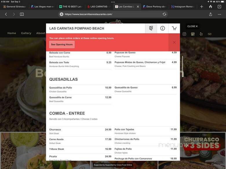 Las Carnitas - Pompano Beach, FL menu_pic