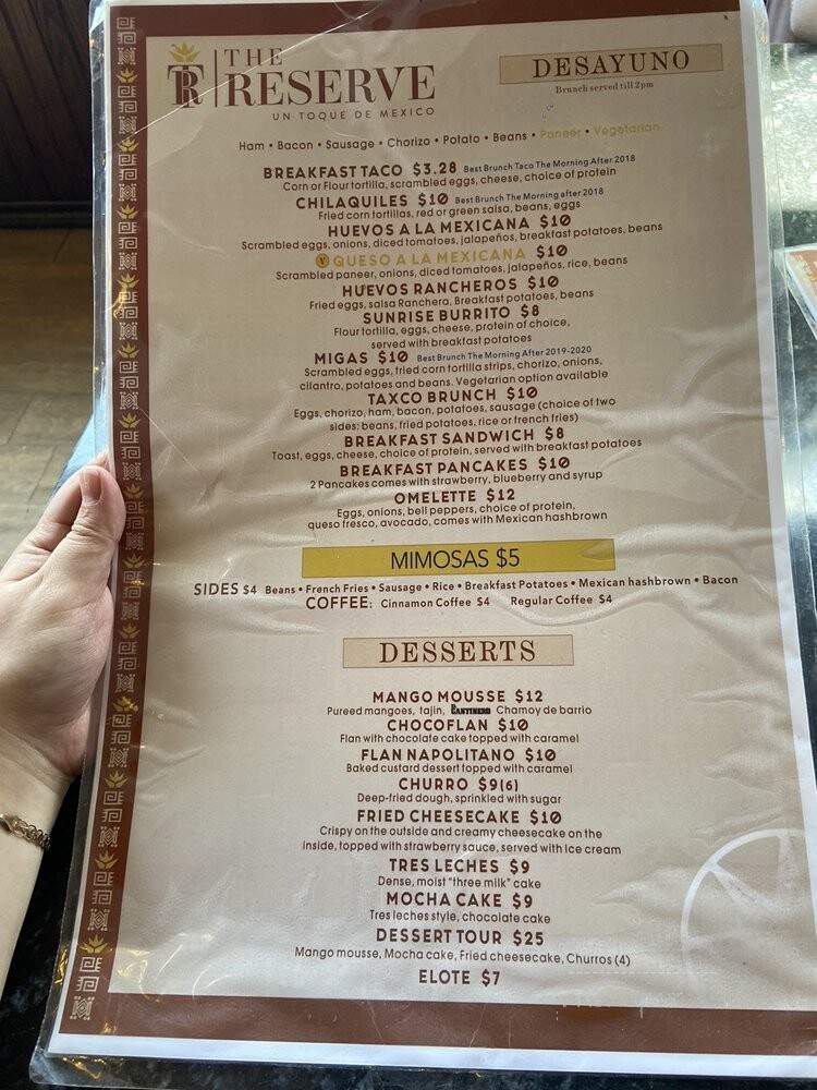 The Reserve Taqueria Taxco - Dallas, TX menu_pic