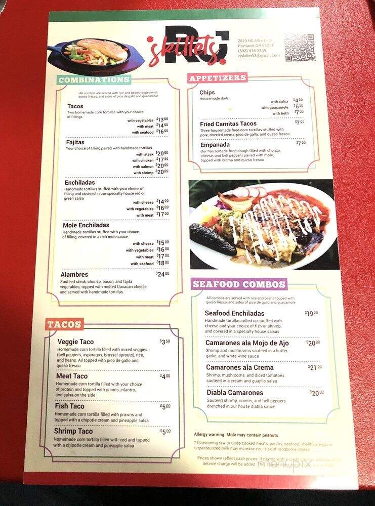 JRJ Skillets - Portland, OR menu_pic