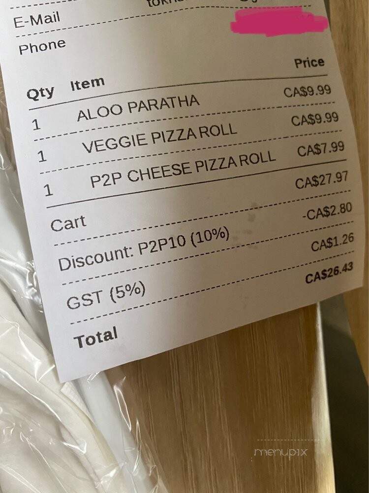 Paratha 2 Pasta - Surrey, BC menu_pic