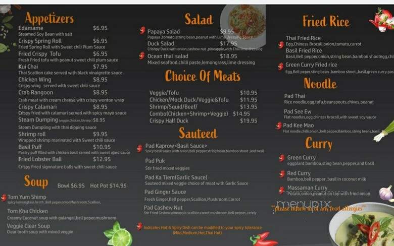 Ocean Thai - Brooklyn, NY menu_pic