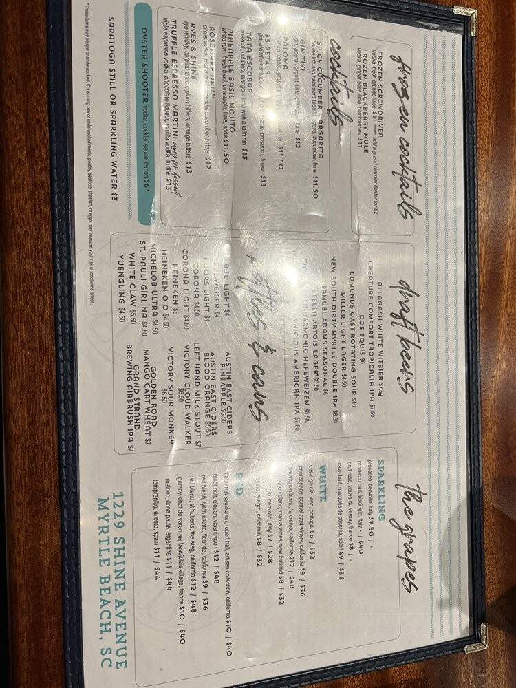 1229 Shine - Myrtle Beach, SC menu_pic