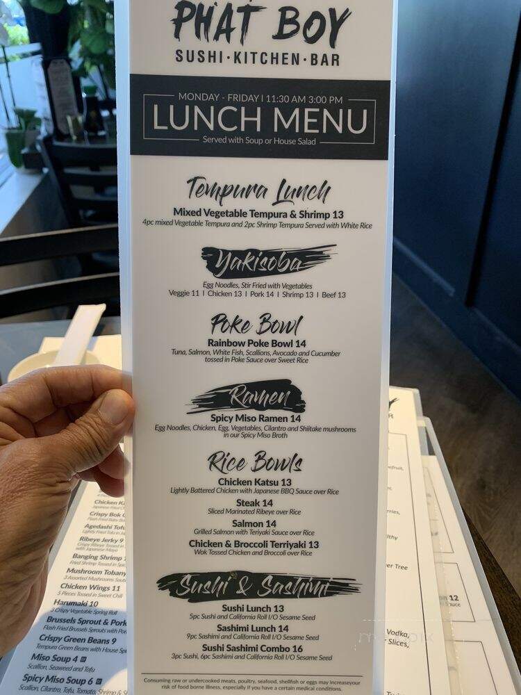 Phat Boy Sushi, Kitchen & Bar - Davie, FL menu_pic