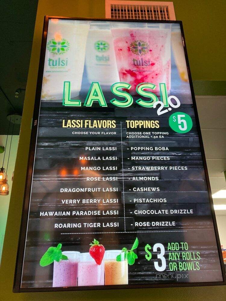 Tulsi Bistro - Los Angeles, CA menu_pic