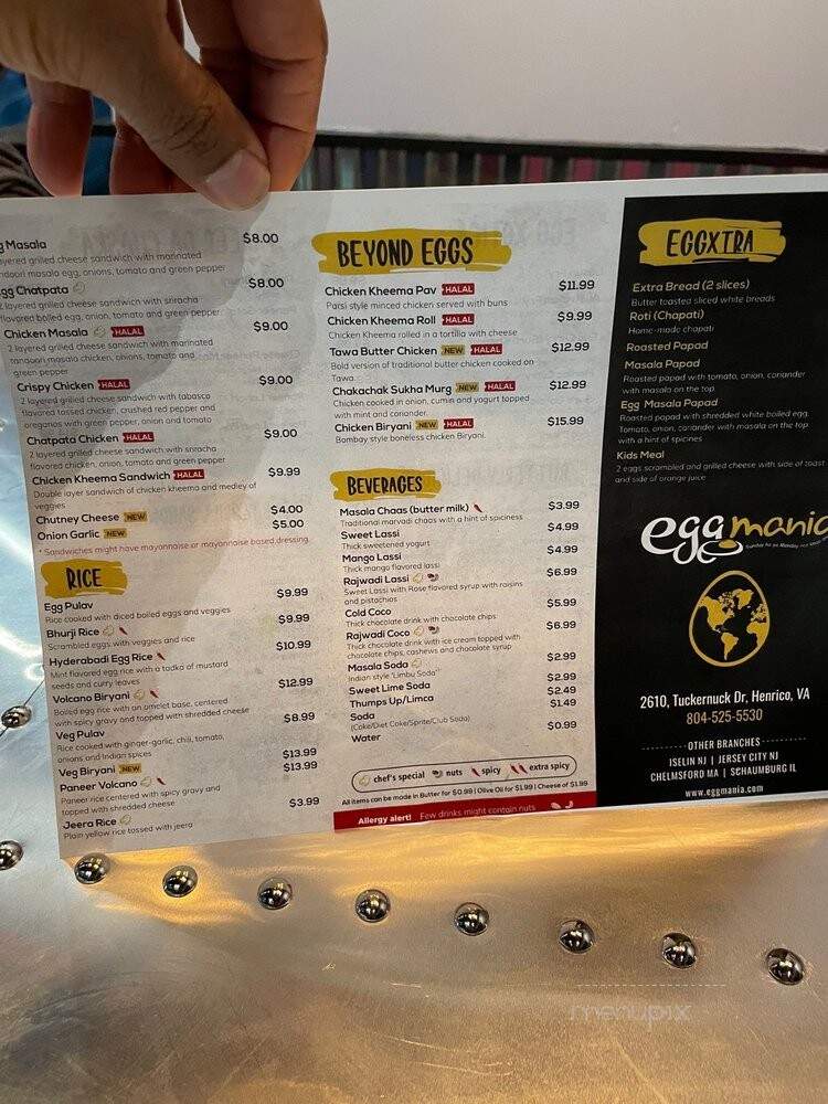 Eggmania - Henrico, VA menu_pic