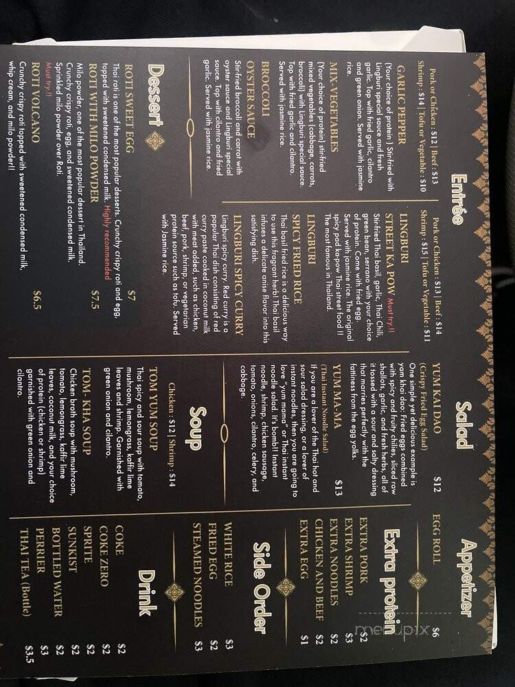 Lingburi Thai Food - North Hollywood, CA menu_pic
