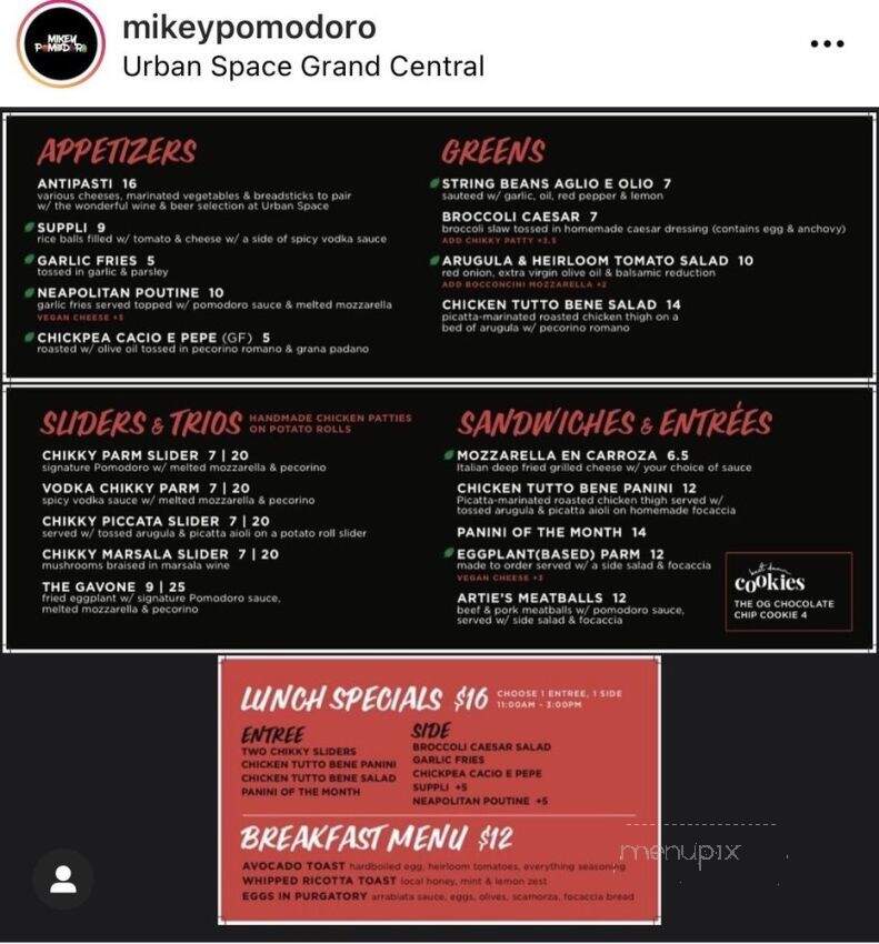 Mikey Pomodoro - New York, NY menu_pic