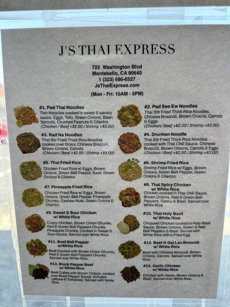 J's Thai Express - Montebello, CA menu_pic