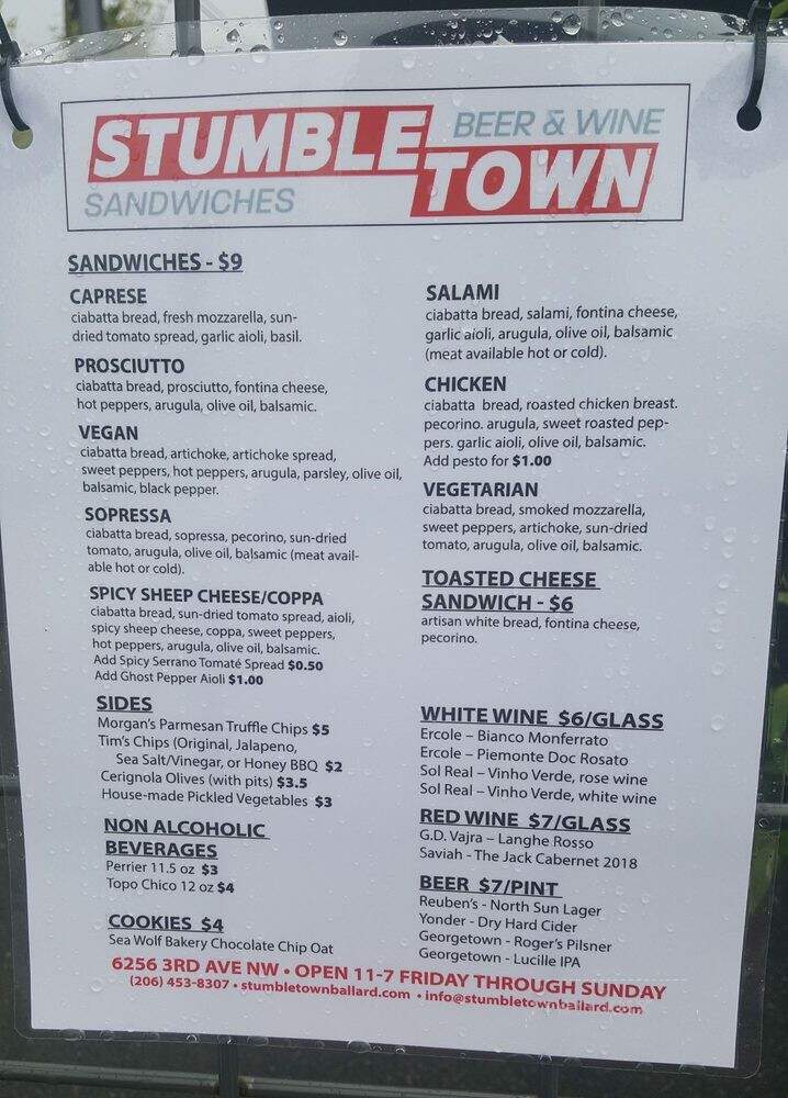 Stumbletown Ballard - Seattle, WA menu_pic