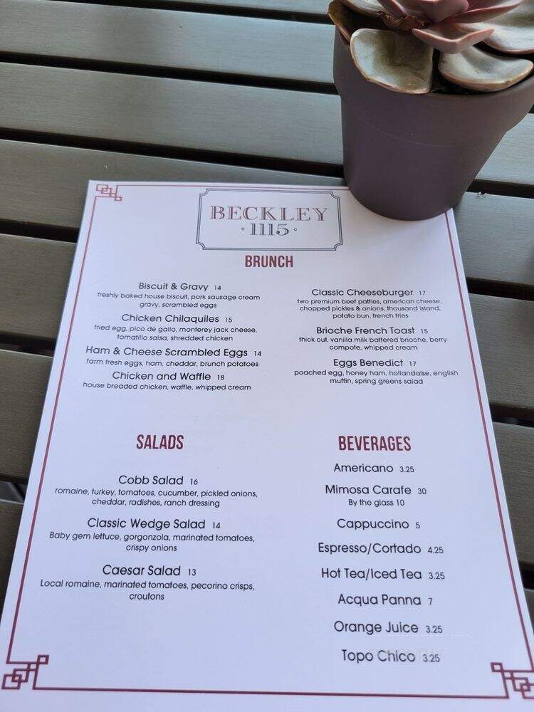 Beckley 1115 - Dallas, TX menu_pic