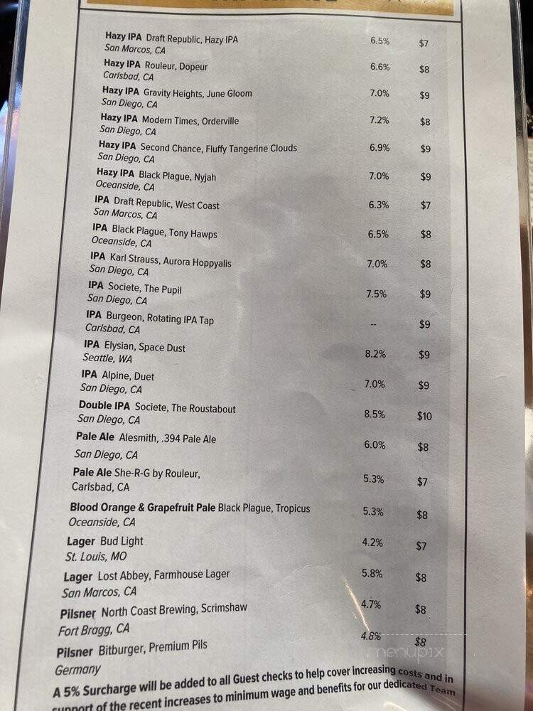 Draft Republic - San Marcos, CA menu_pic
