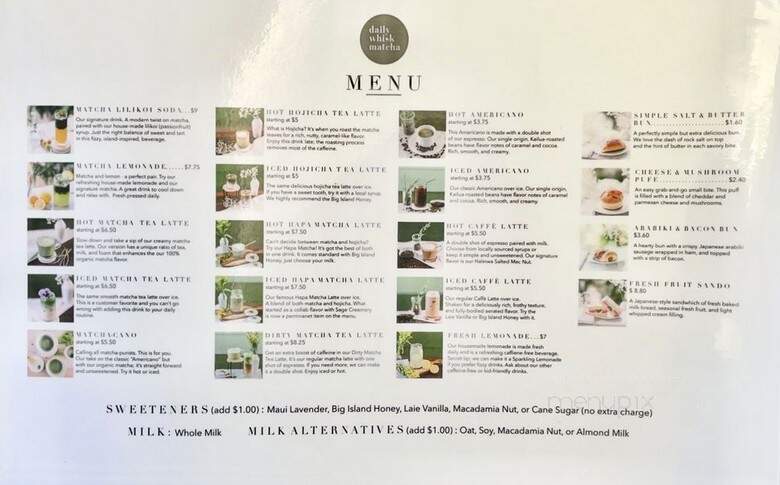 Daily Whisk Matcha - Honolulu, HI menu_pic